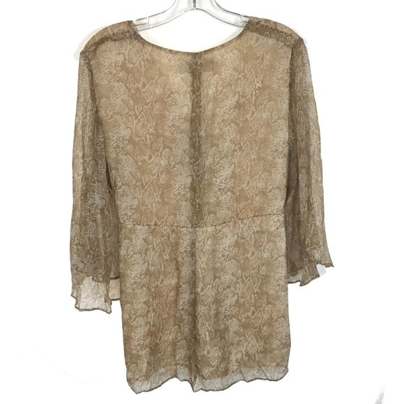 NWT Womens Size Large Badgley Mischka American Glamour Pure Silk Chiffon Blouse - Picture 3 of 3